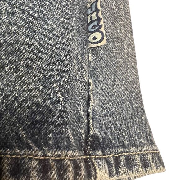 JNCO Gems Glowwy Girls Jeans Sz 10 Y2K Vintage USA Wide Leg Cartoon Embroidered - Picture 9 of 16